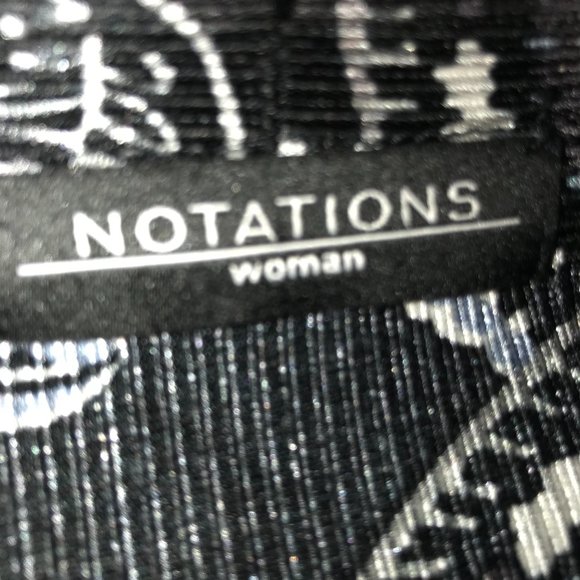 Notations Woman jacket/blouse, 3X, black and gray with attached black tank. - Picture 7 of 12